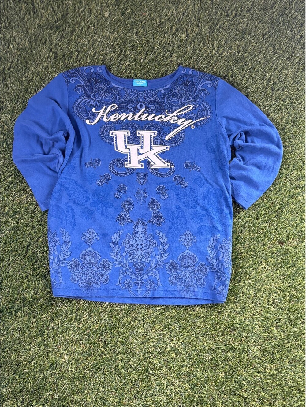 Vintage University of Kentucky Blue Cotton Long Sleeve Shirt, Women's XL